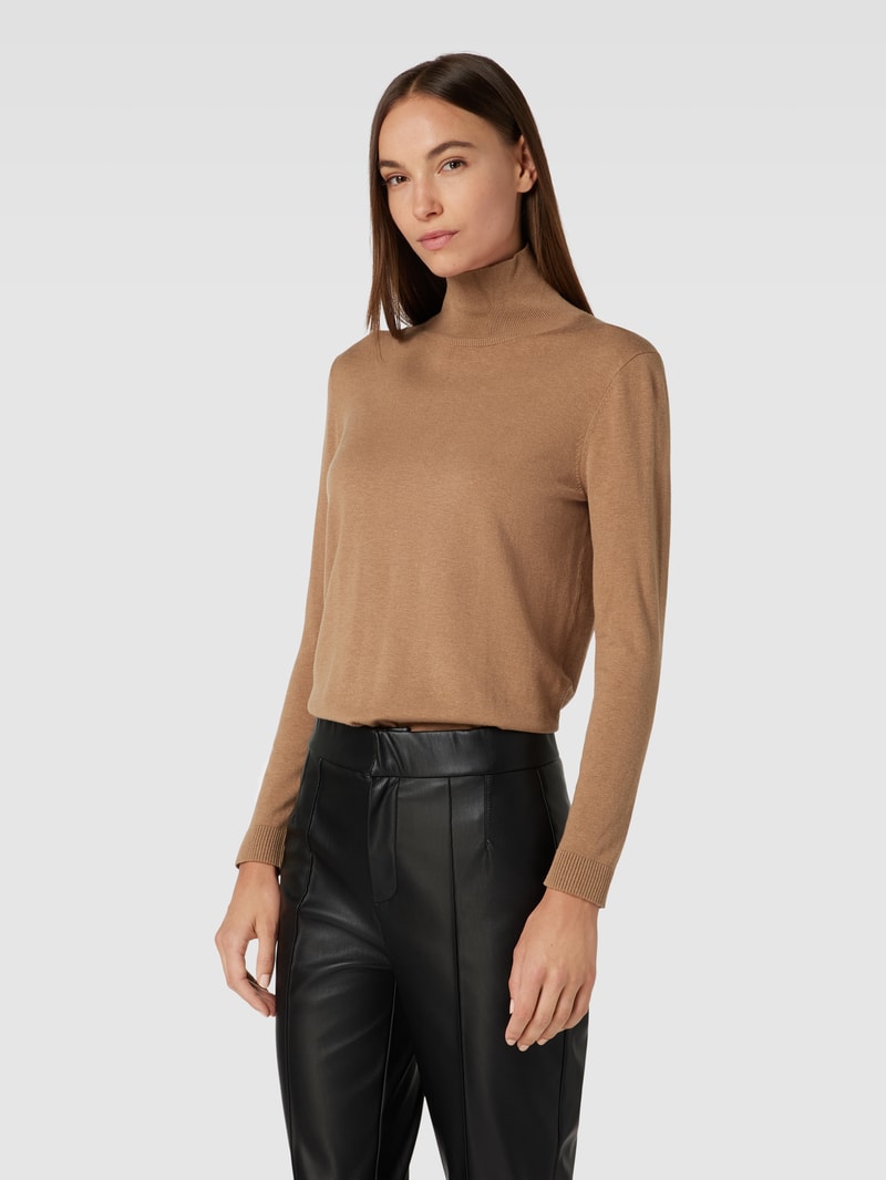 Longsleeve mit Stehkragen Modell 'KIKU' in camel