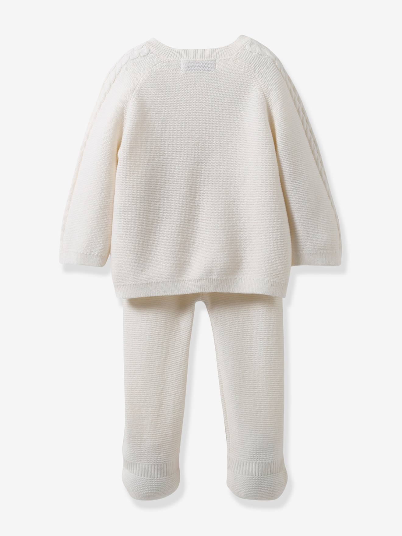 Cyrillus Baby-Set: Jacke & Hose CYRILLUS, Bio-Baumwolle/Wolle - wollweiß