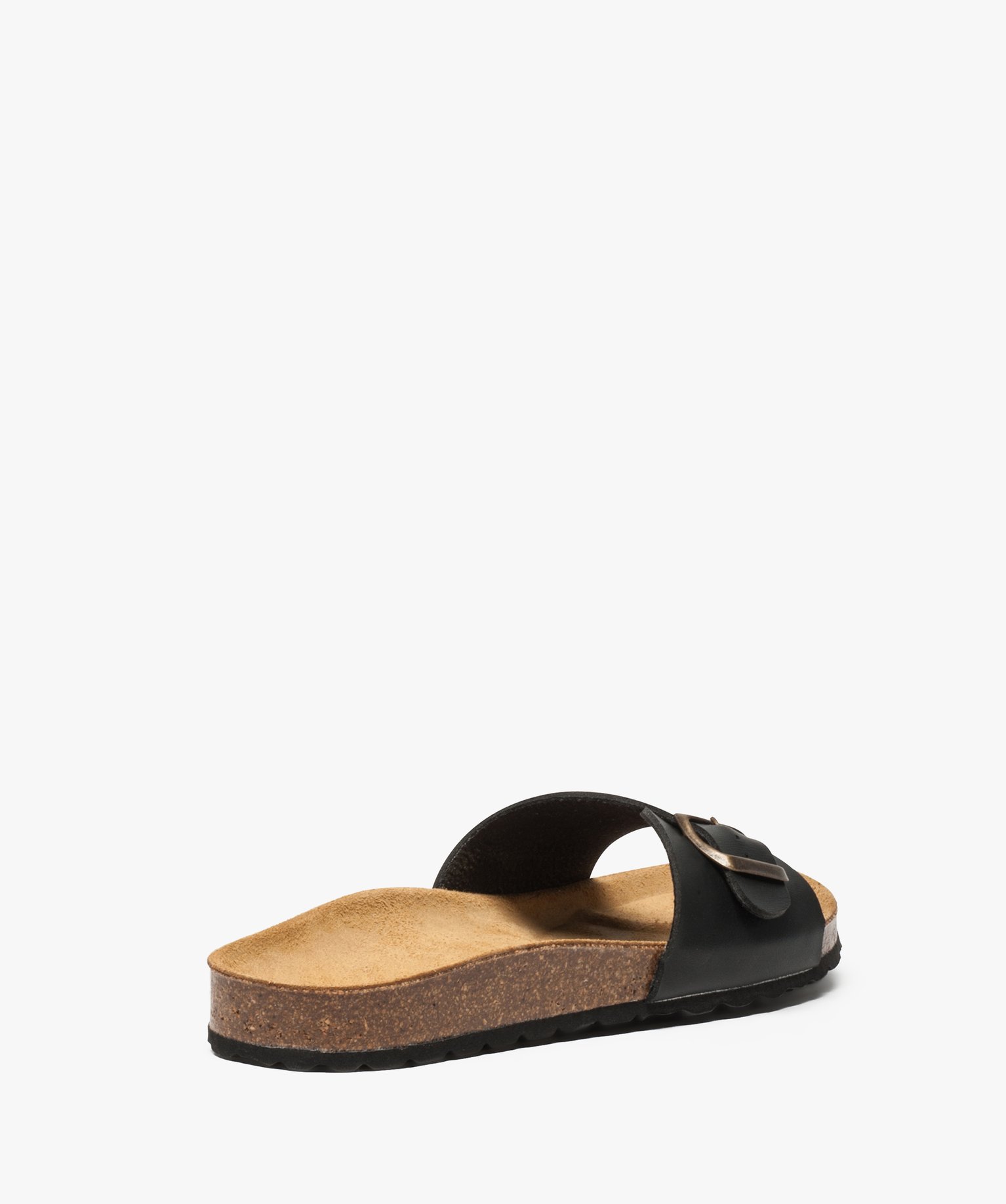 Sandales homme avec large bride à boucle noir | GEMO