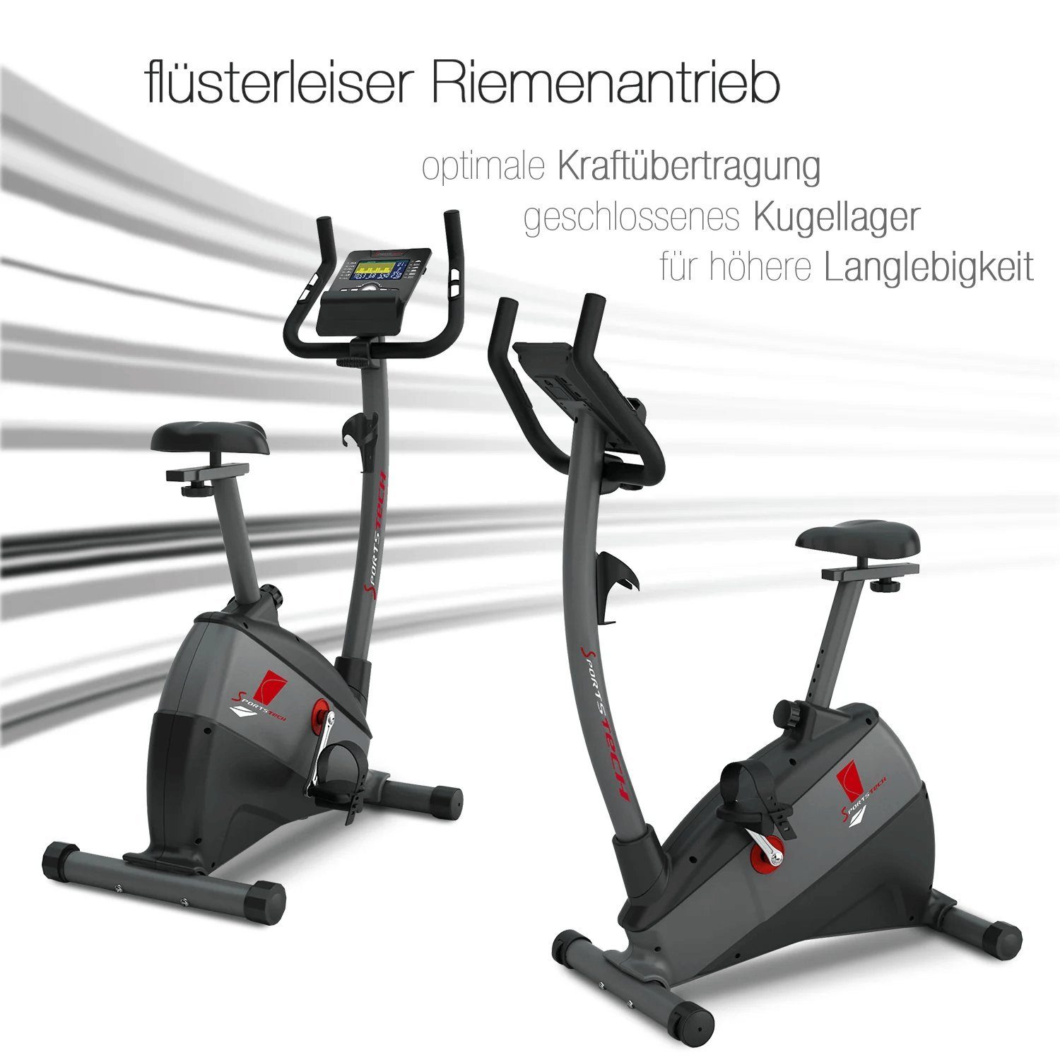 Sportstech Ergometer ESX500, Steuerung und Live & On Demand Kurse+ 5,5 Zoll Display
