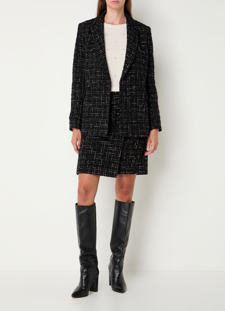 Claudia Sträter Minirock in Tweed-Optik mit Zierknöpfen