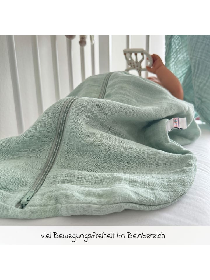 Makian Musselin-Schlafsack - Mint - Gr. 60 cm in gruen günstig kaufen