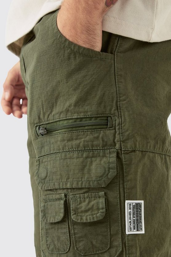 Ripstop Cargo-Shorts mit elastischem Bund
