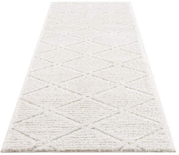 Hochflor-Läufer Focus 2997, Carpet City, rechteckig, Höhe: 20 mm, besonders weich, Uni Farben, Rauten-Optik, 3D-Effekt