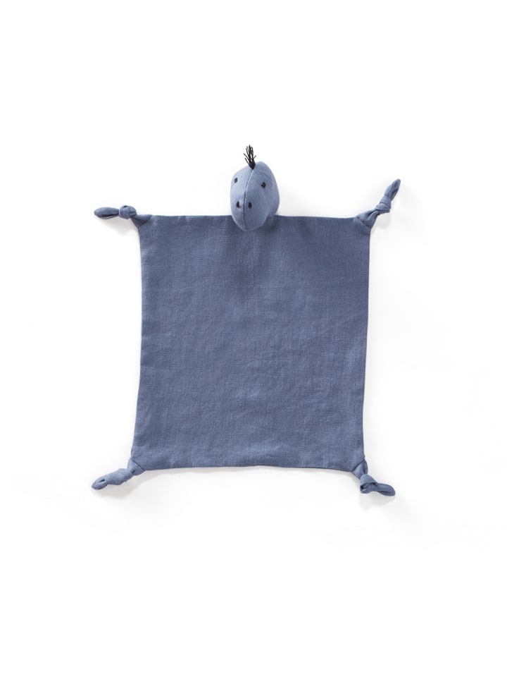 Kids Concept Schmusetuch Dino Leinen 24x26 cm in Blau ab 0 Monate günstig kaufen onesize
