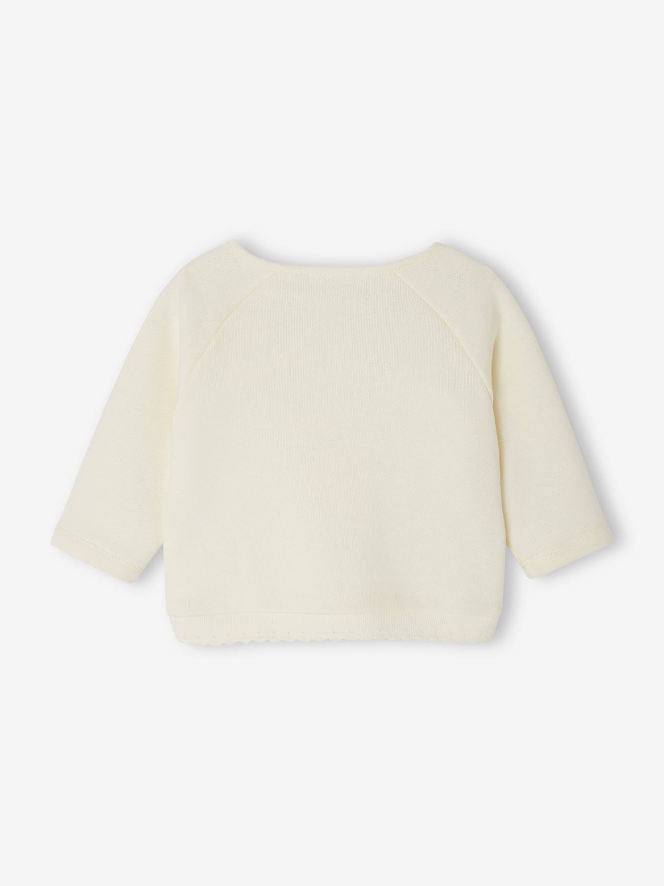 Vertbaudet Baby Sweatshirt mit besticktem Volant - wollweiß