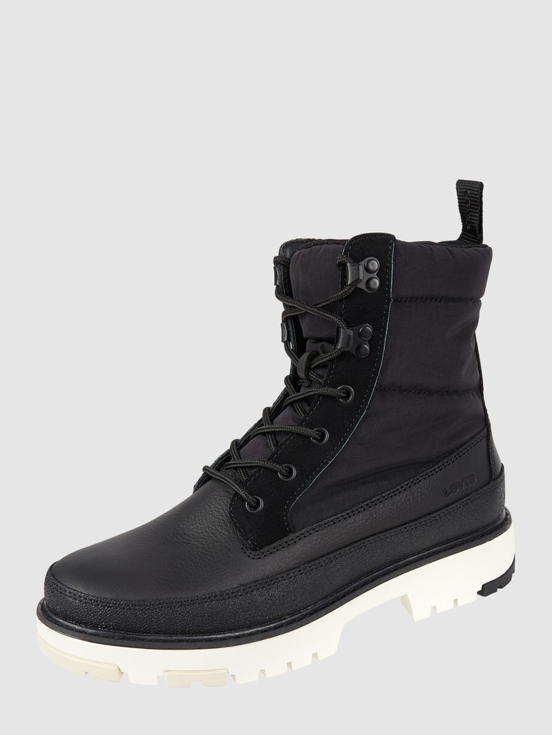 Lederboots mit Logo-Details in schwarz