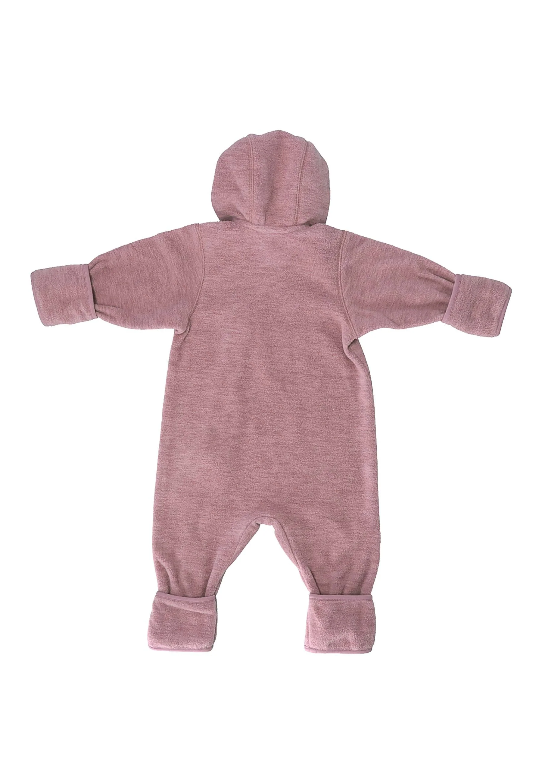 Overall aus Melange-Microfleece uni mit Kapuze