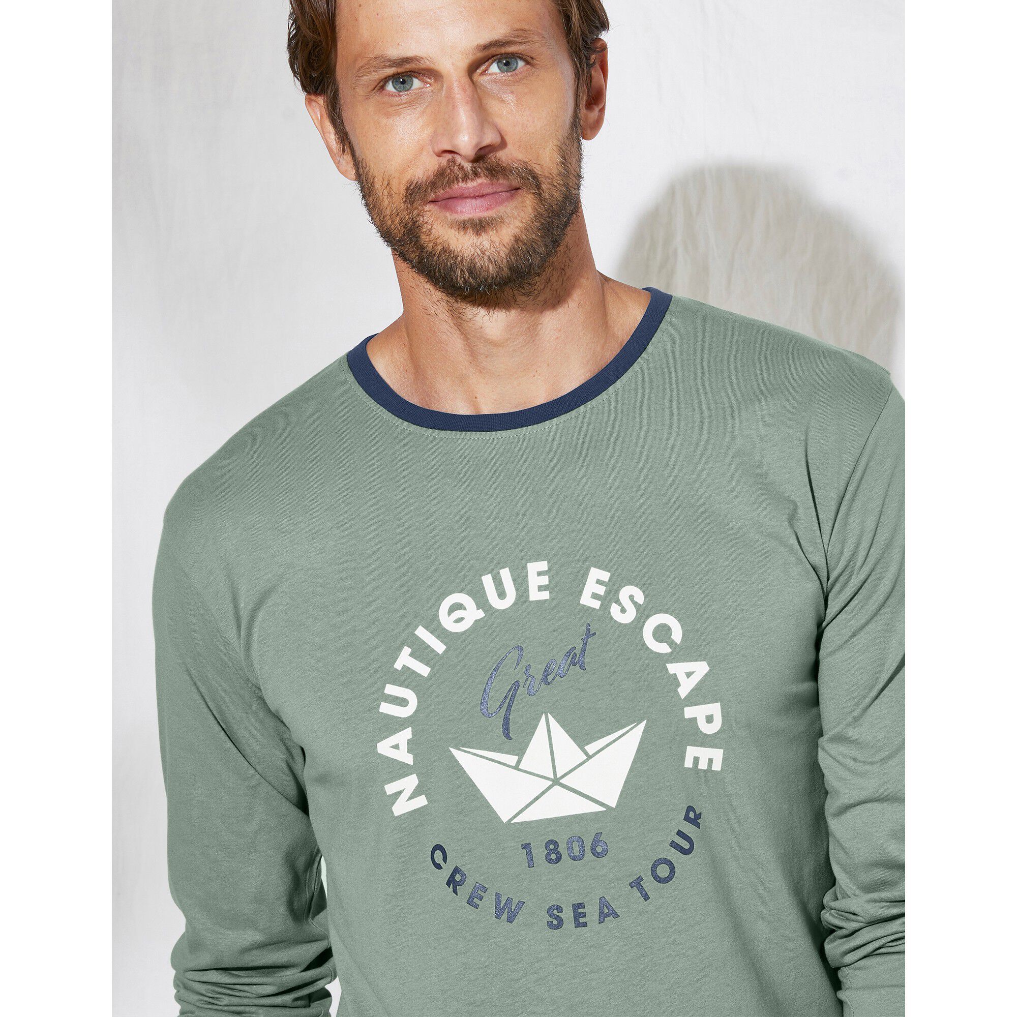 Tee-shirt pyjama imprimé manches longues