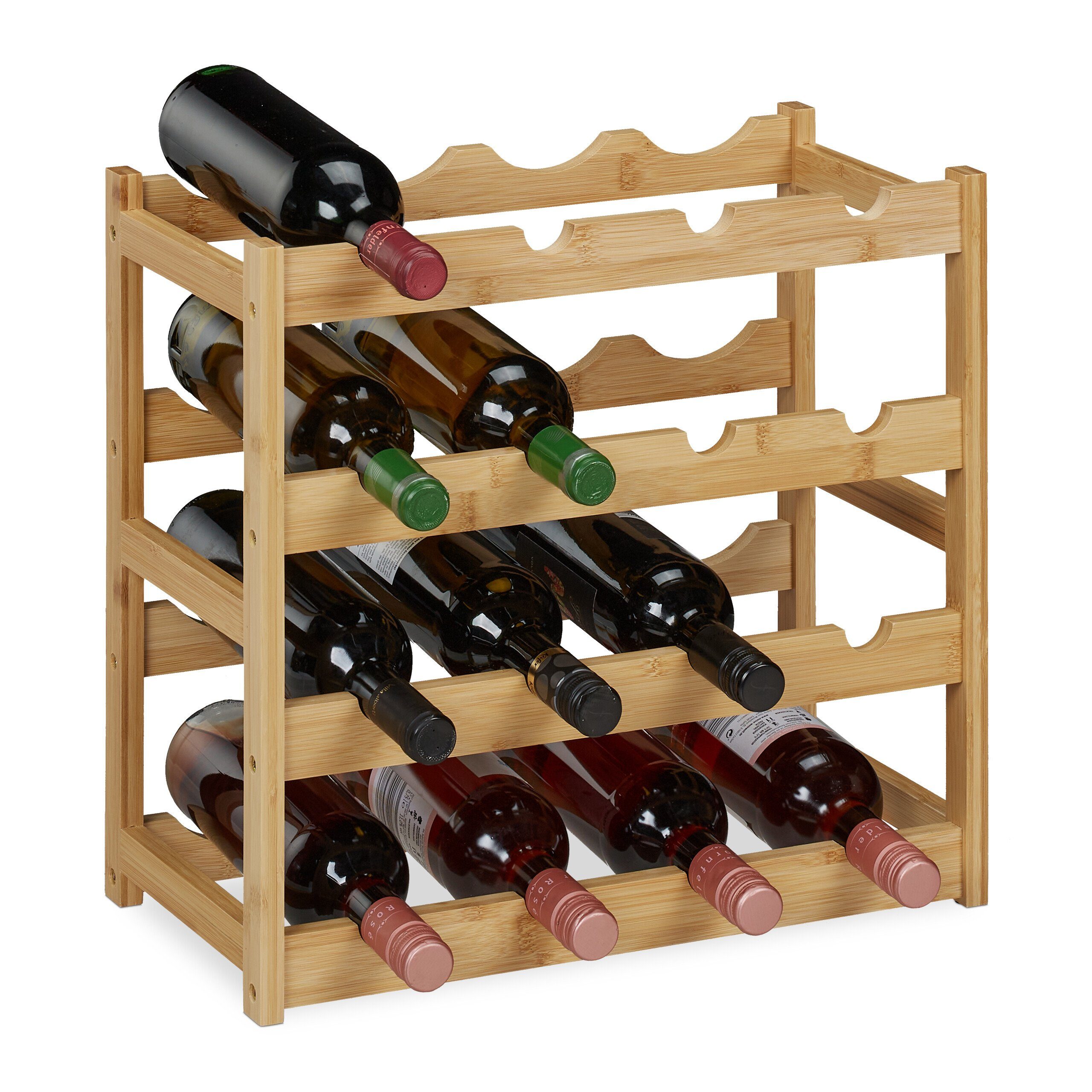 relaxdays Weinregal Weinregal für 16 Flaschen