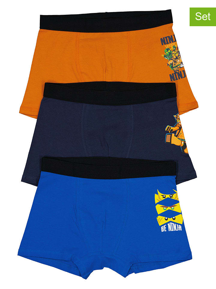 LEGO 3er-Set: Boxershorts in Dunkelblau/ Blau/ Orange günstig kaufen