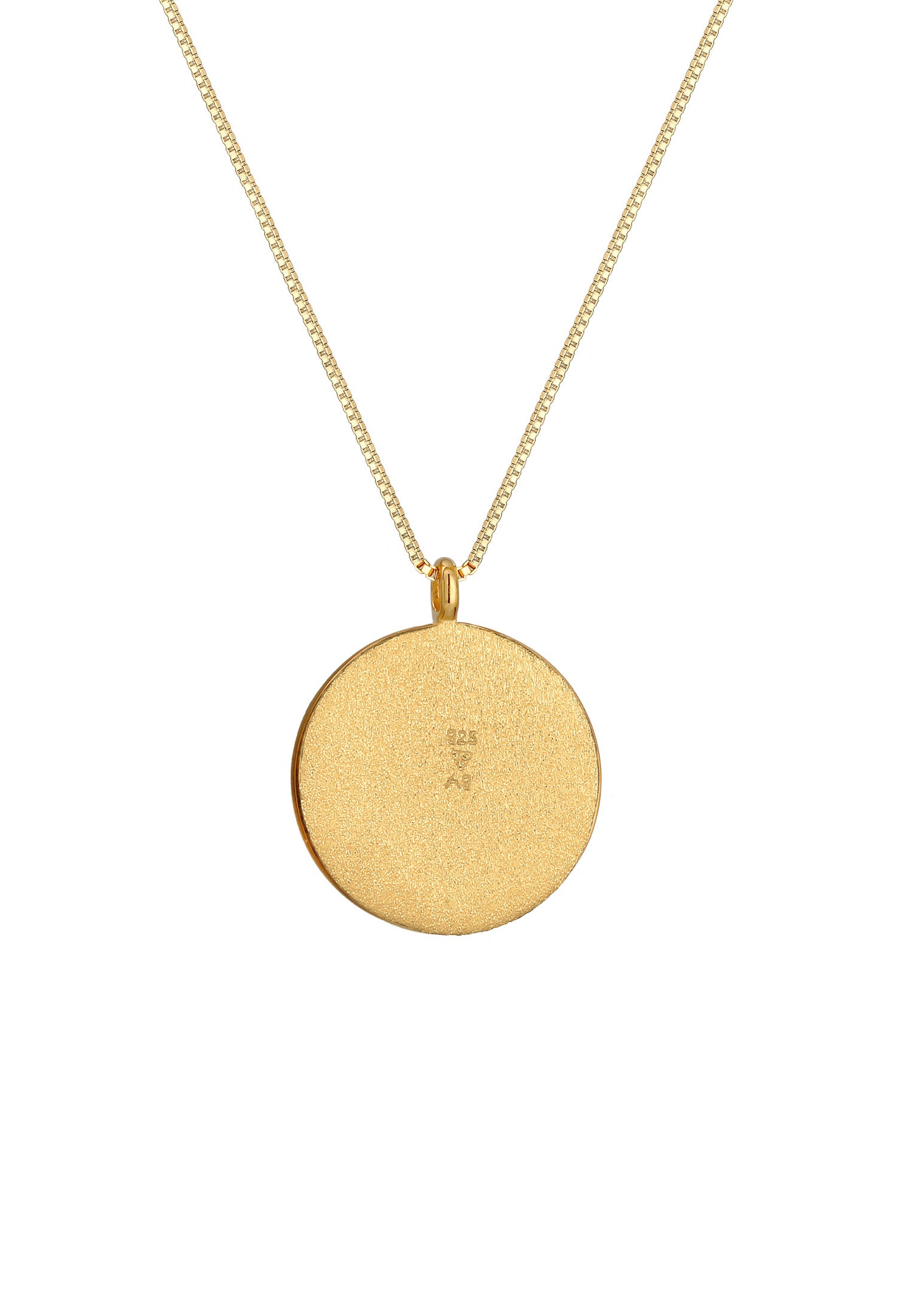 Elli Star Plaque Vintage Look Pendant Necklace for Women - (925/1000) Silver Gold Plated