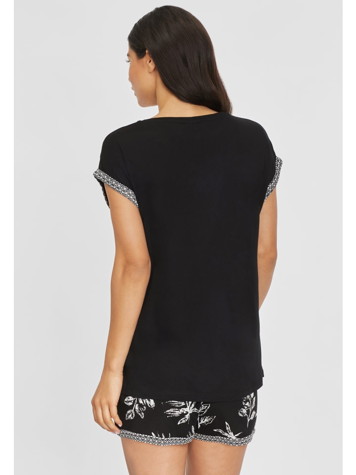LASCANA Shorty in schwarz-gemustert günstig kaufen