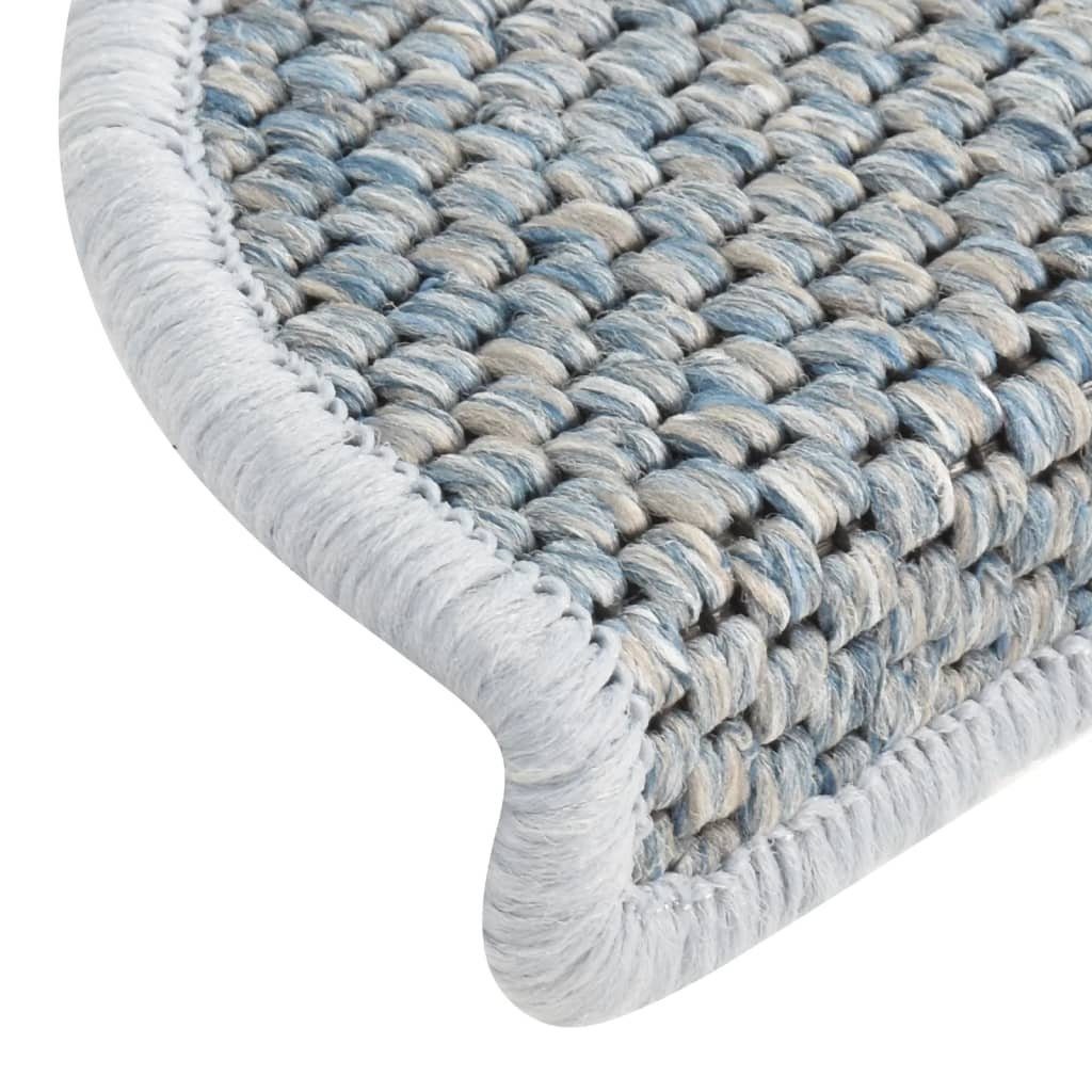 Stufenmatte Treppenmatten Selbstklebend Sisal-Optik 15 Stk. 56x17x3cm Blau, vidaXL, Rechteckig, Höhe: 0.53 mm