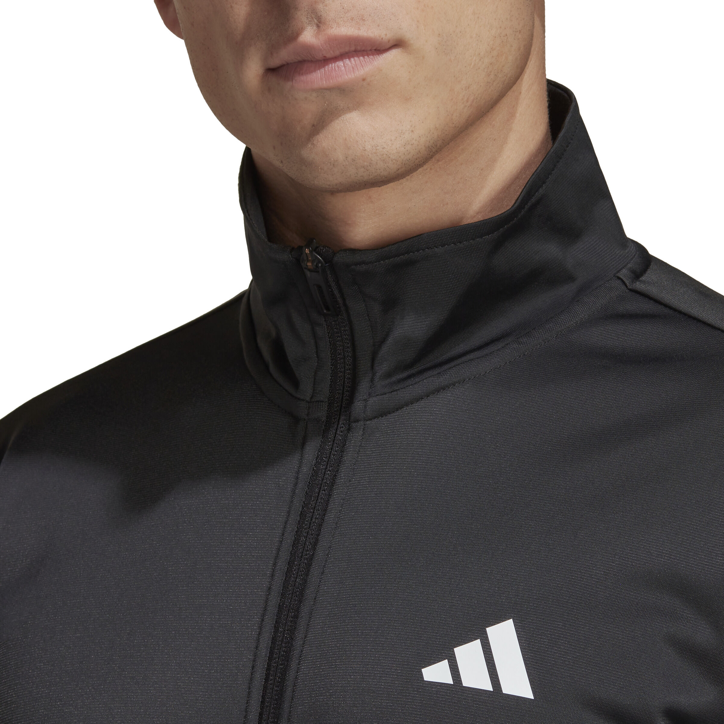 3-Stripes Knit Trainingsjacke Herren - Schwarz, Weiß