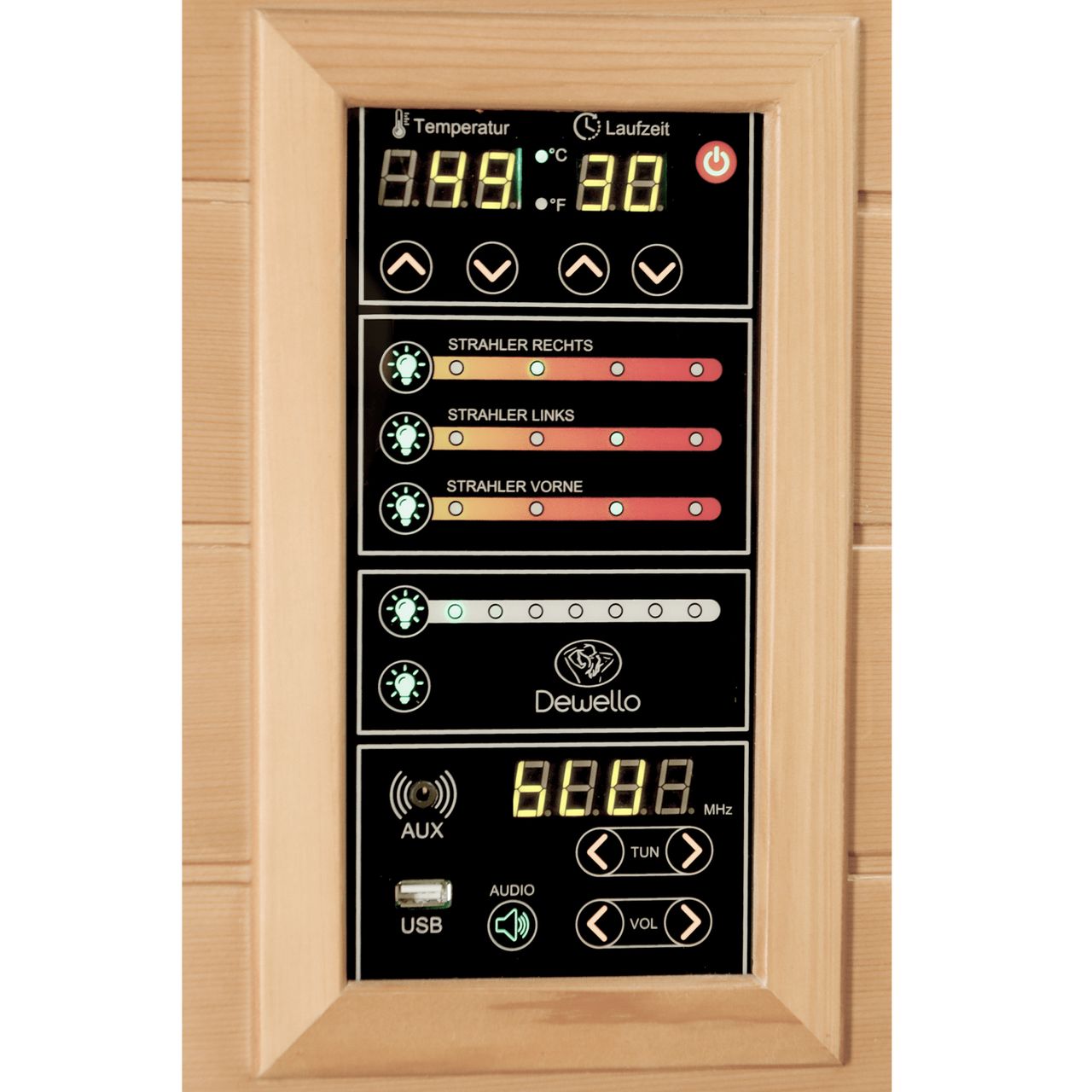 TroniTechnik Dewello® Infrarotkabine Pierson Pro 100x100 für 1 Person, Hemlockholz & Zeder, 3 DUO-Vollspektrum