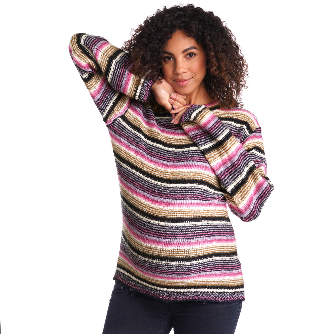Damen Umstands-Strickpullover mit Streifen