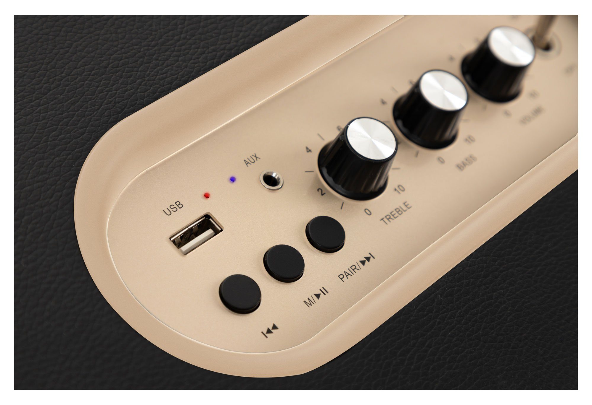 Bennett & Ross BB-860 Blackmore Stereoanlage (60 W, Retro Bluetooth Lautsprecher in Lederoptik)