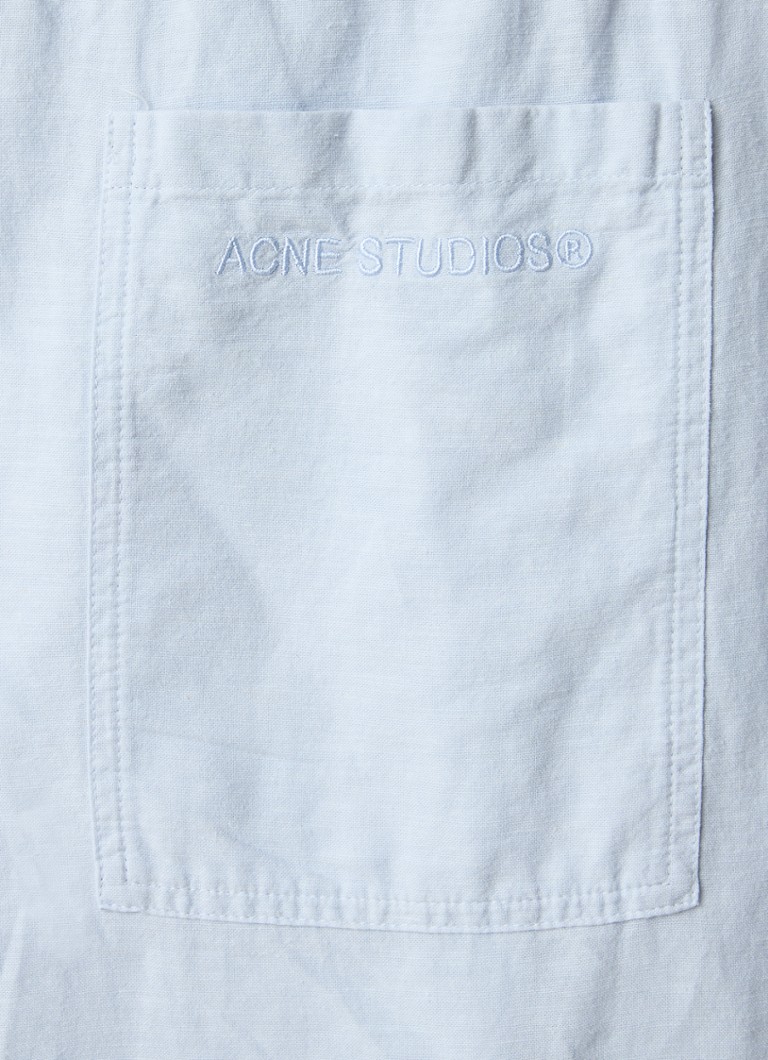 Ψηλόμεσο παντελόνι Acne Studios με φαρδιά γραμμή και λινό ύφασμα