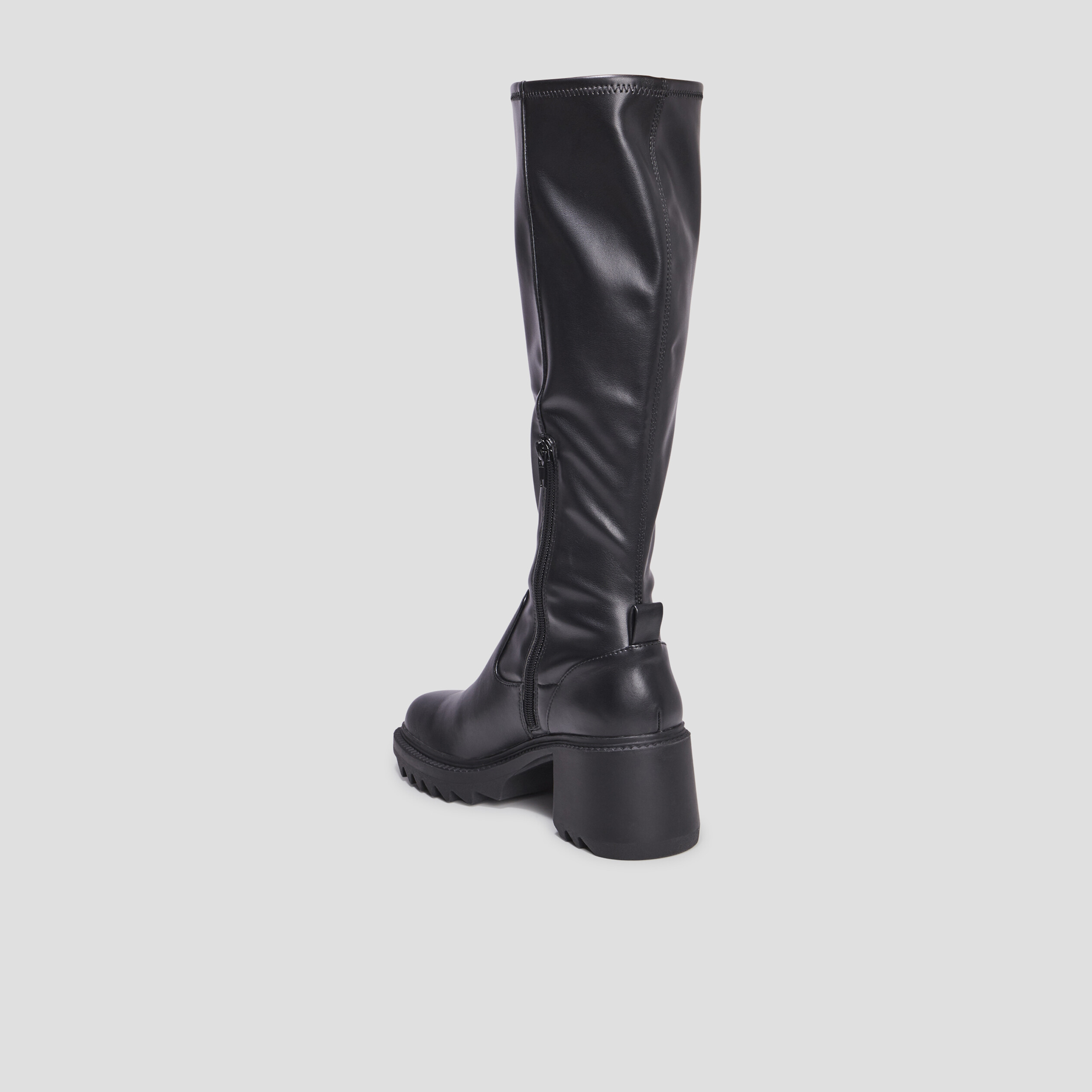 Bottes hautes semelles chunky noir femme | La Halle