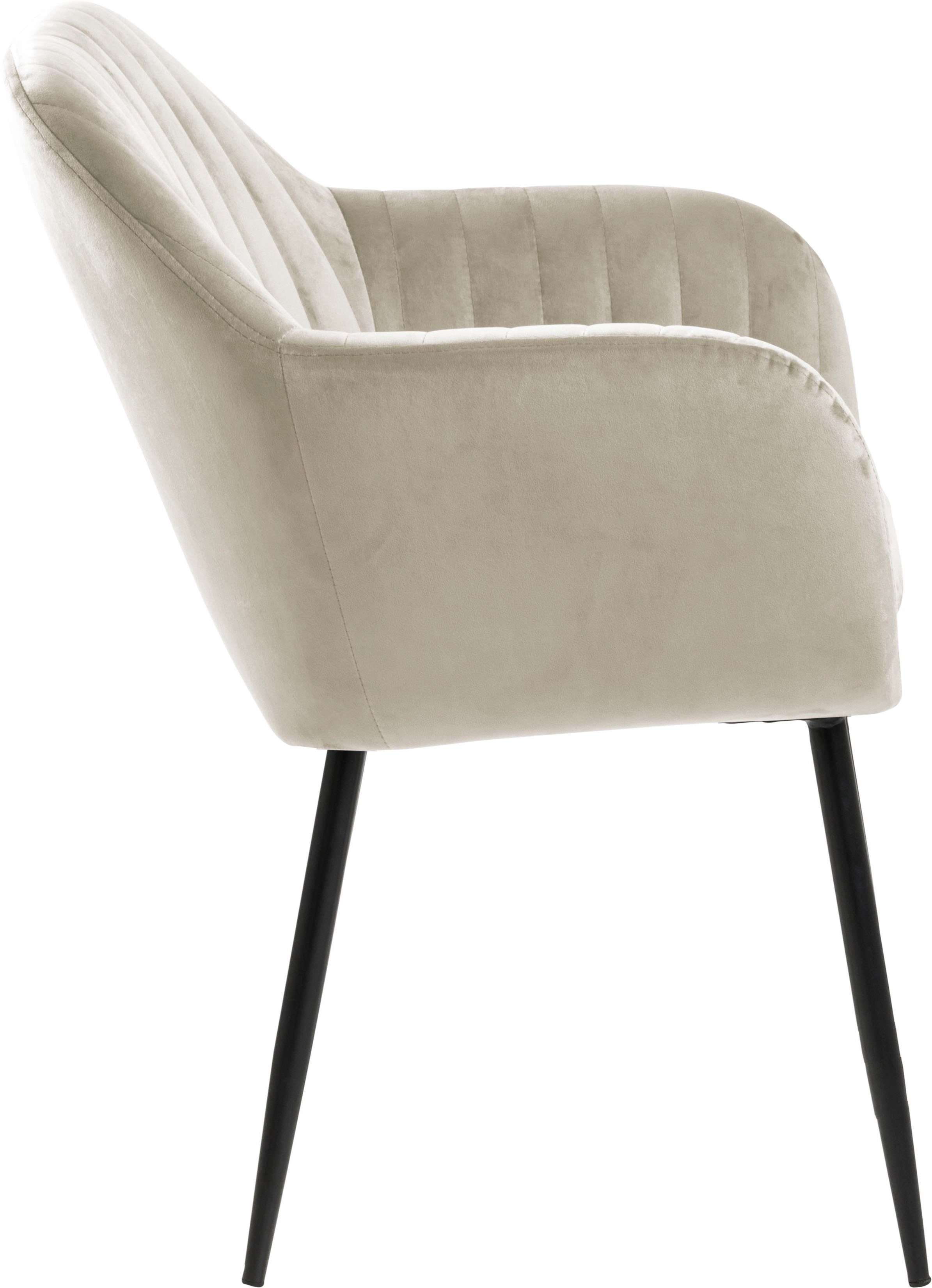 ACTONA GROUP Esszimmerstuhl Joanna (1 St), pflegeleichter Samtvelours Bezug und einem Metallgestell, Breite 57 cm
