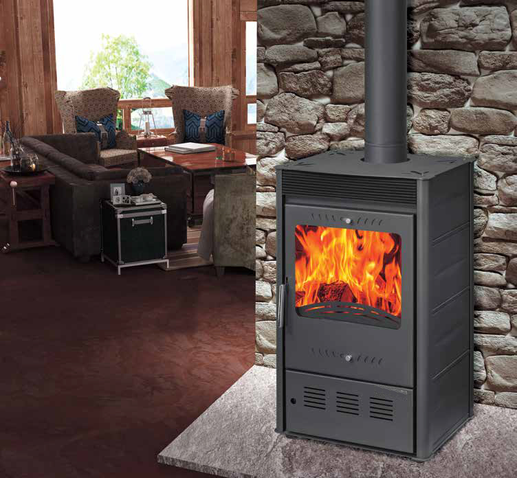 Moeby24 Kamin Ofen Kaminofen Anthrazit 150mm Rauchrohr 7,78 KW BimSchV 1-2 EEK A  Rose