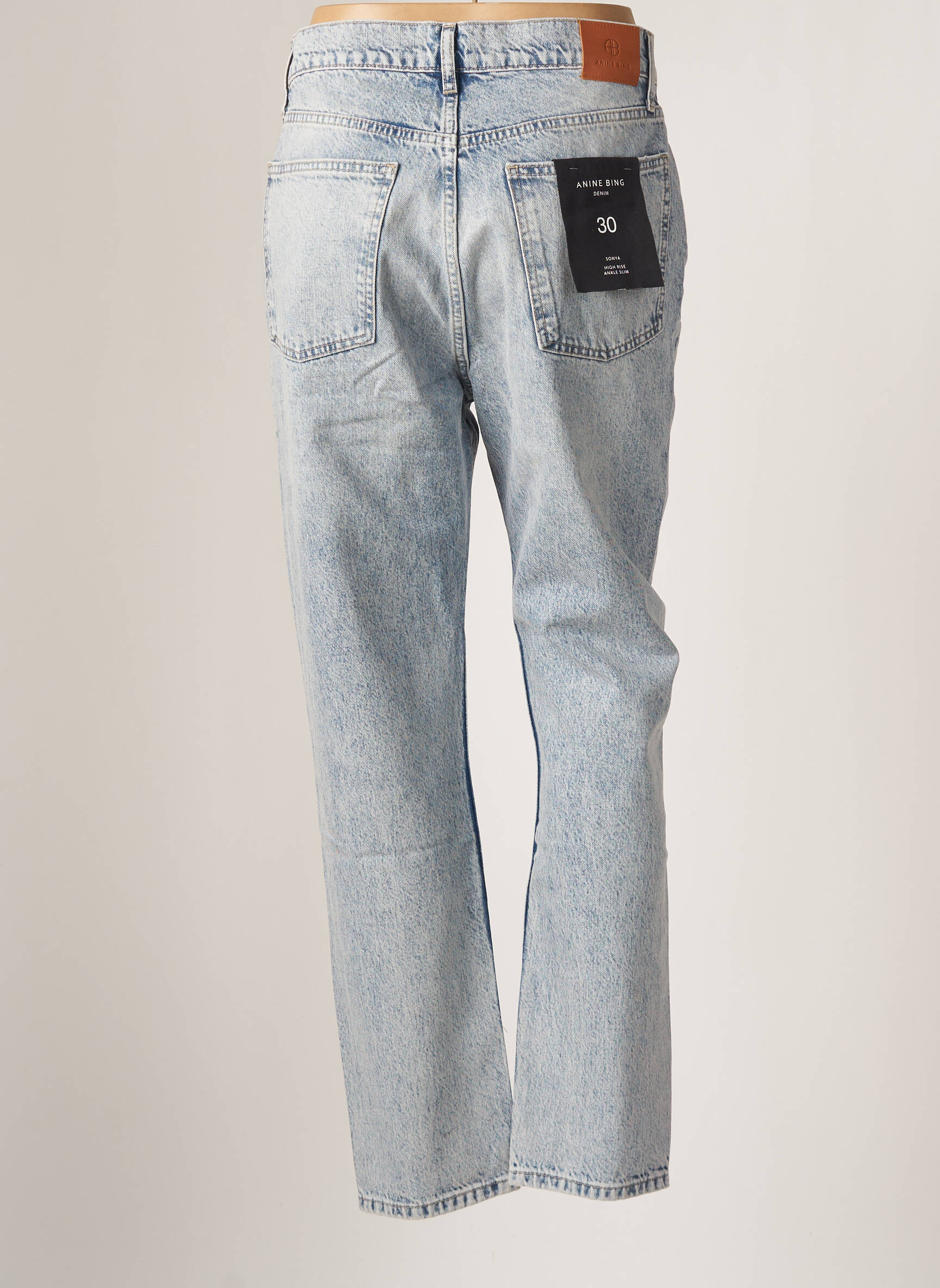 Anine Bing Jean Mom Femme couleur bleu