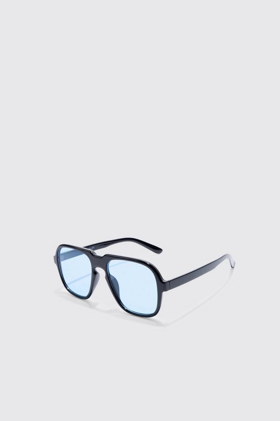 Retro-Sonnenbrille mit blauen Gläsern