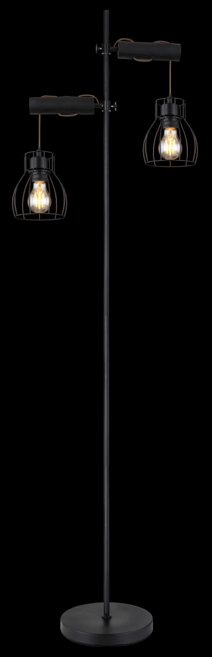 Globo Lighting - MINA - Stehleuchte Metall schwarz matt, 2x E27