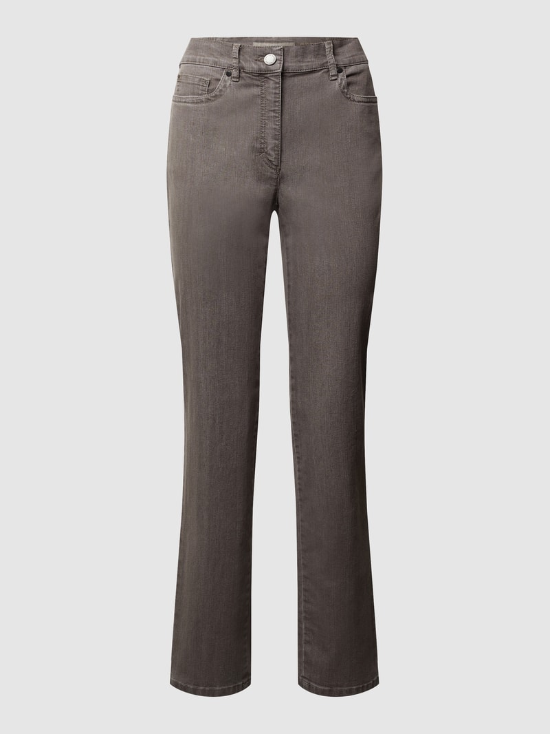 Comfort Fit Jeans mit Stretch-Anteil Modell 'Greta' in taupe