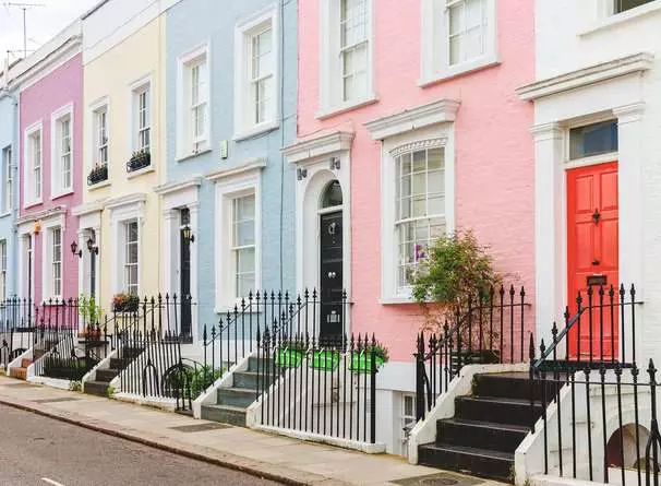 Puzzle 500 Teile - Bunte Stadthäuser in London