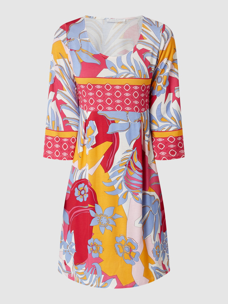 Kleid mit floralem Muster Modell 'Abito' in weiß