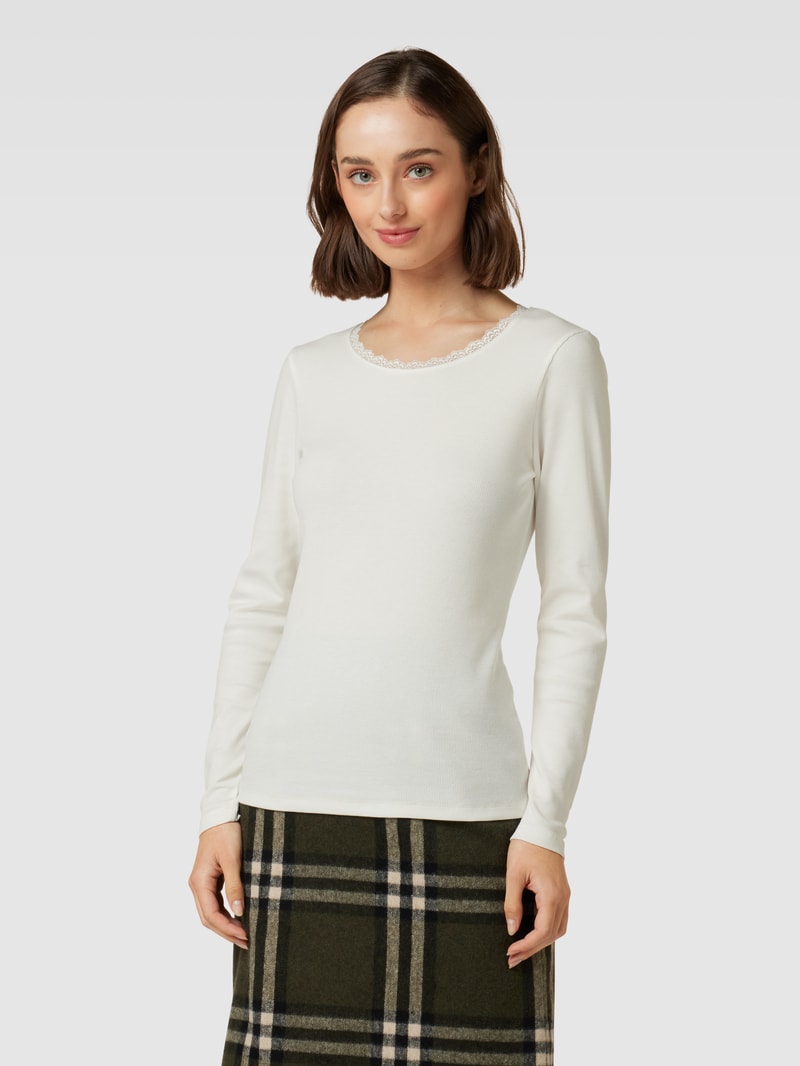 Longsleeve mit Rundhalsausschnitt in offwhite
