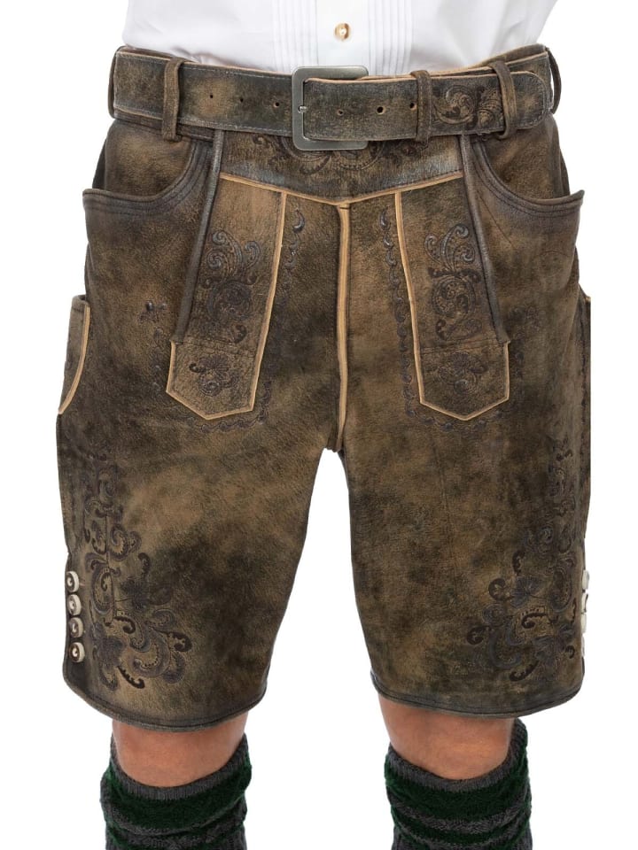 MarJo Lederhose ANASTASIO in grau günstig kaufen