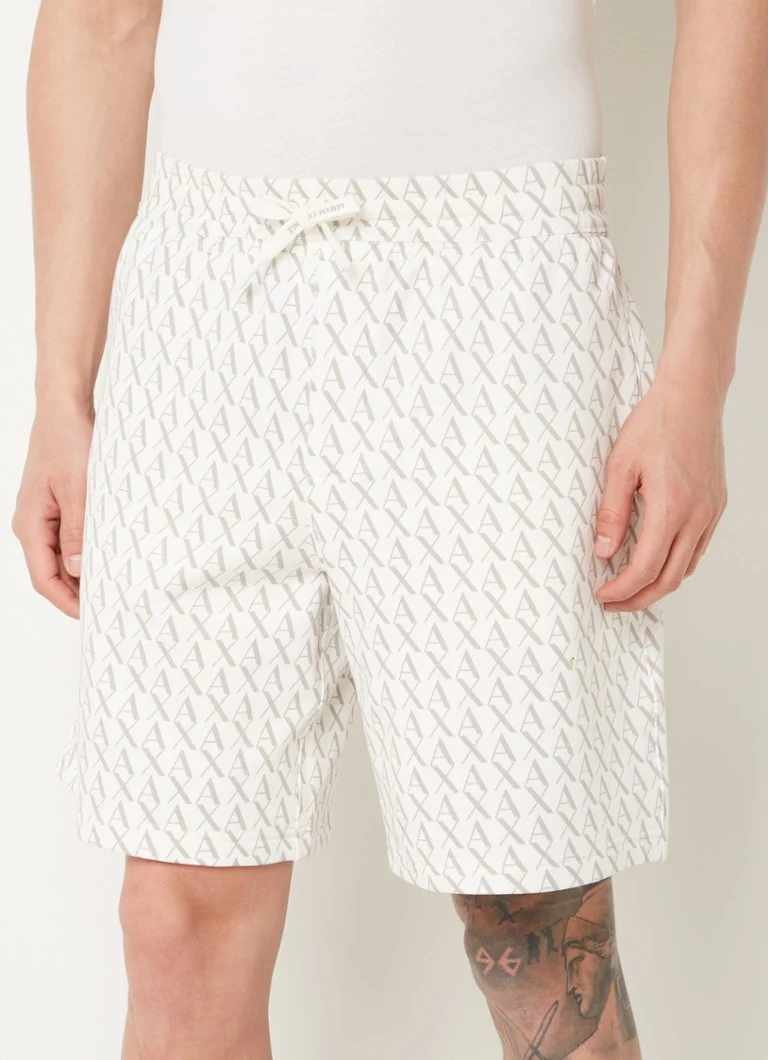 Armani Exchange Straight fit jogging shorts with logo print