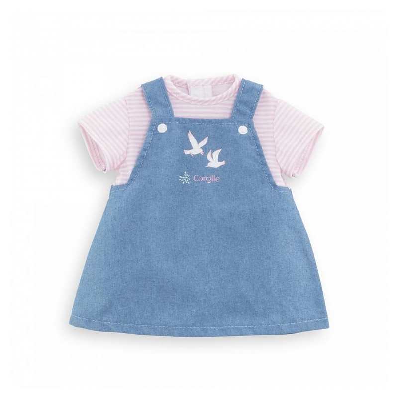 Robe marinière bords de Loire pour poupon 30cm