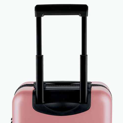 HND 4-wheel hard-shell suitcase, plain pink pouch