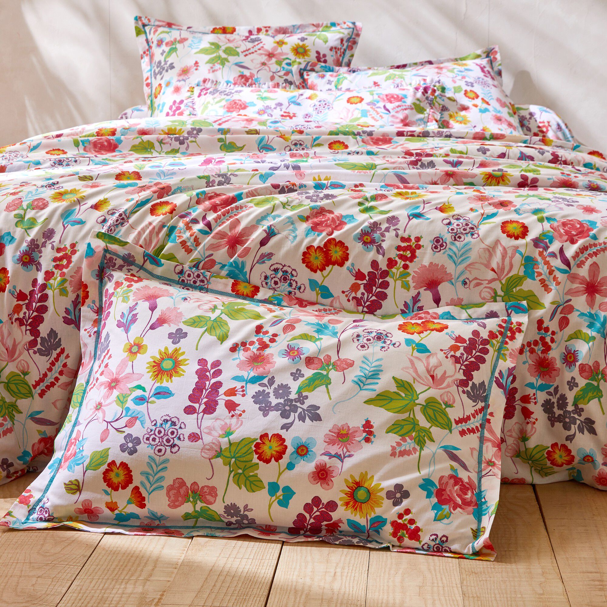 Linge de lit Kelly en coton imprimé floral