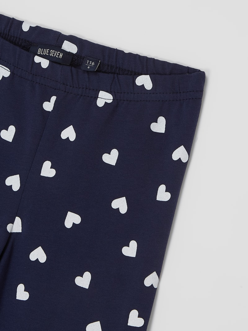 Leggings mit Allover-Muster im 2er-Pack in marineblau