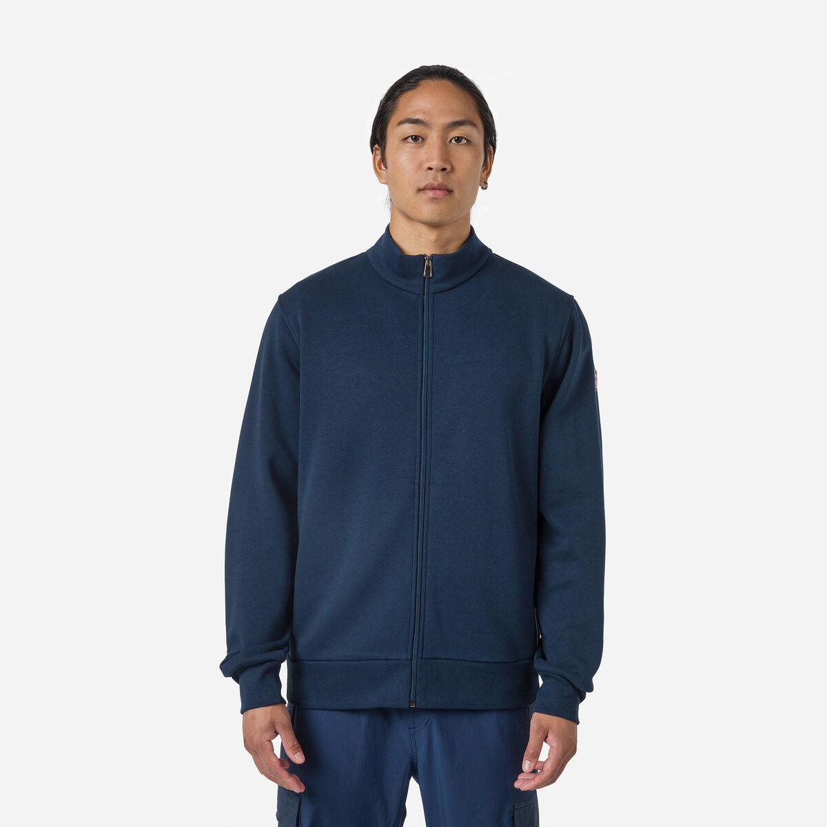 Herrensweatshirt mit Logo und durchgehendem Reißverschluss