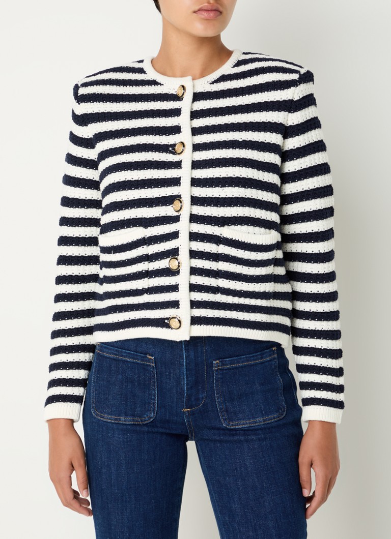 Cardigan gros tricotat Ba&sh Gaspard cu imprimeu în dungi