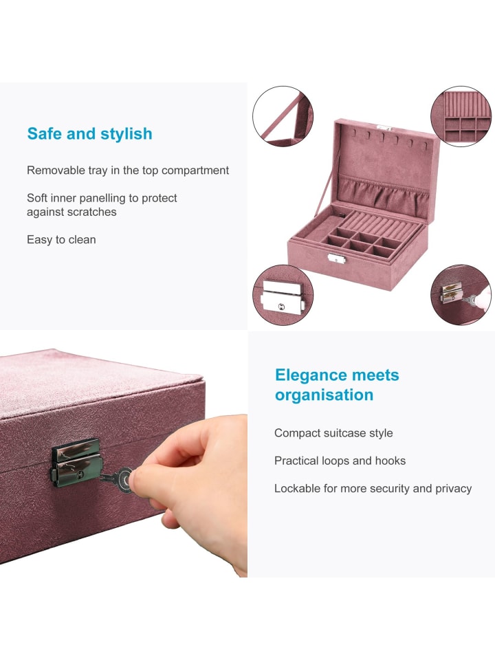 Intirilife Juwelenbox Schmuckschatulle in Rosa günstig kaufen onesize