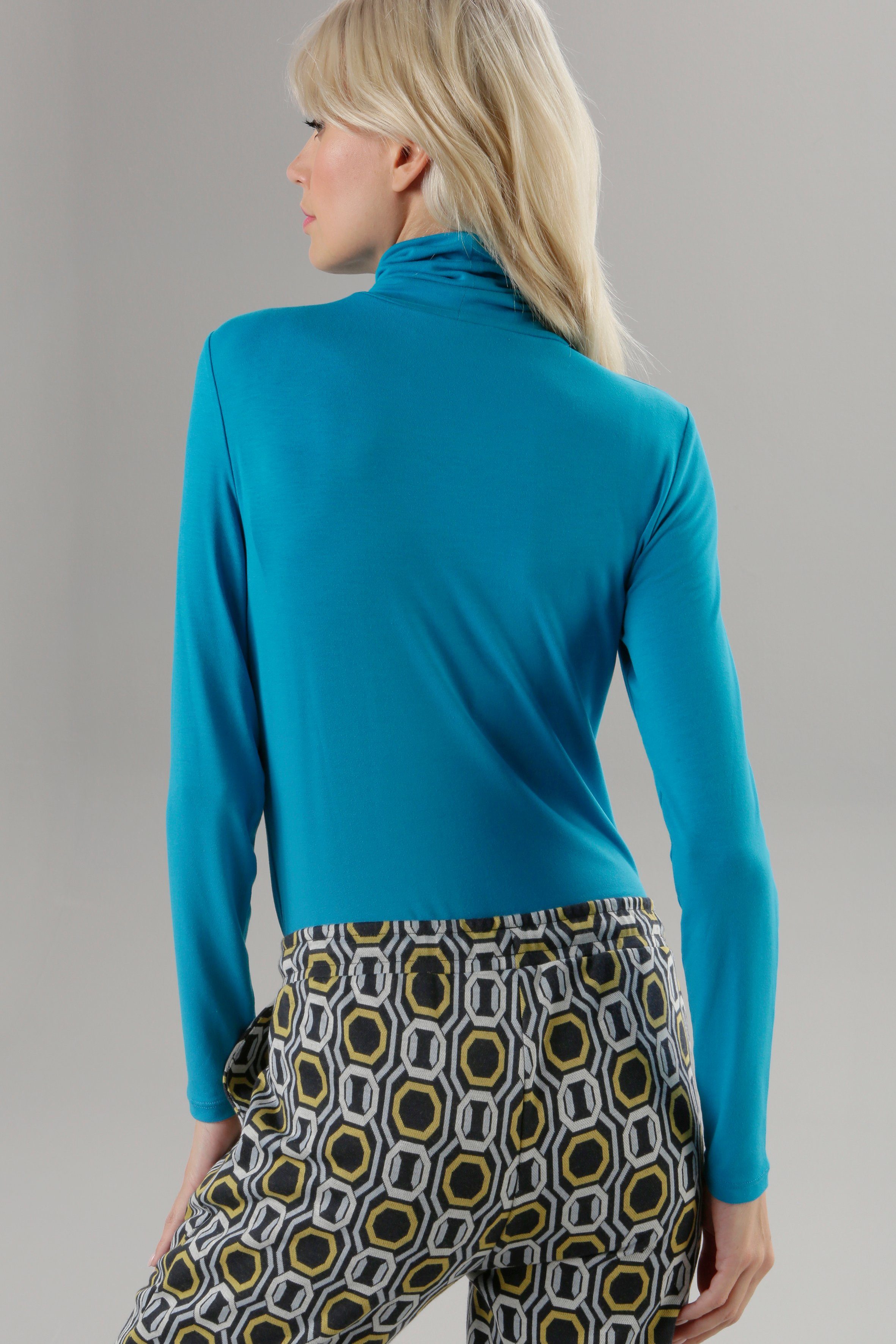 Aniston SELECTED Langarmshirt mit Rollkragen und Biese