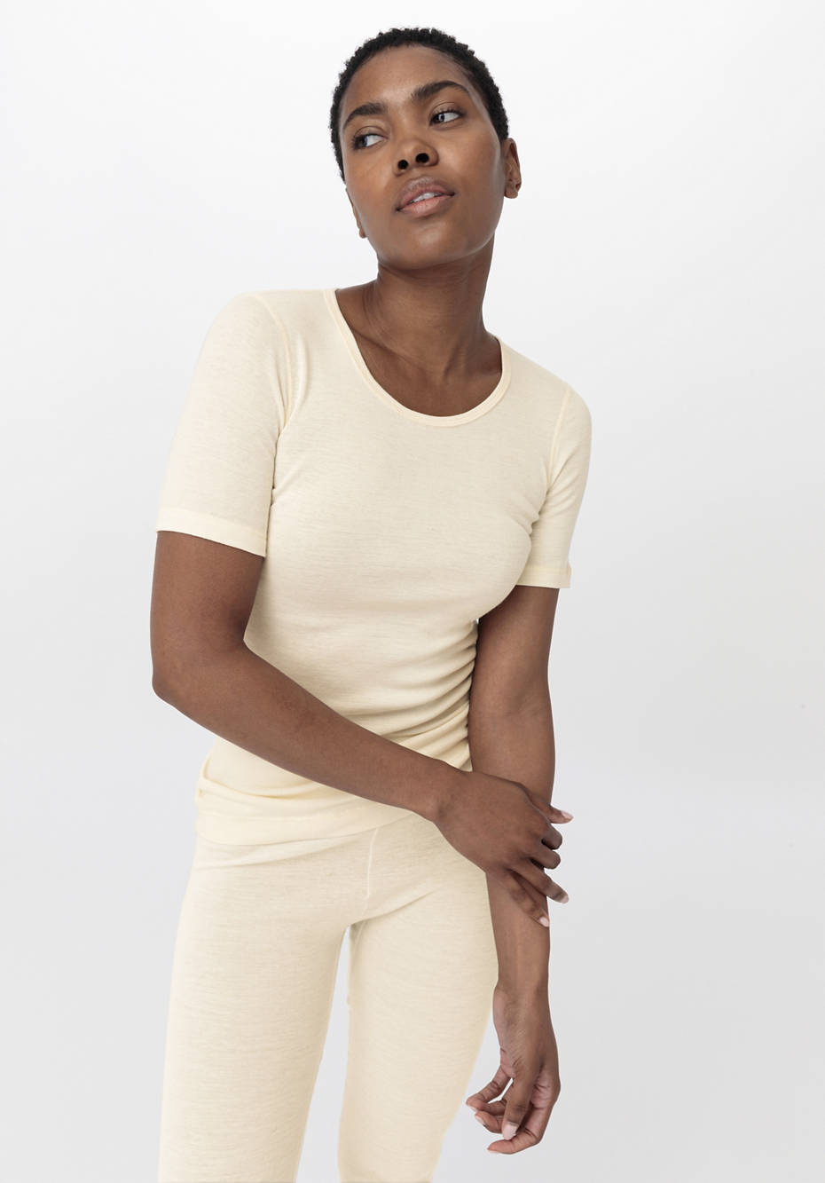 Halbarm-Funktionsshirt mit Bio-Merinowolle und Seide