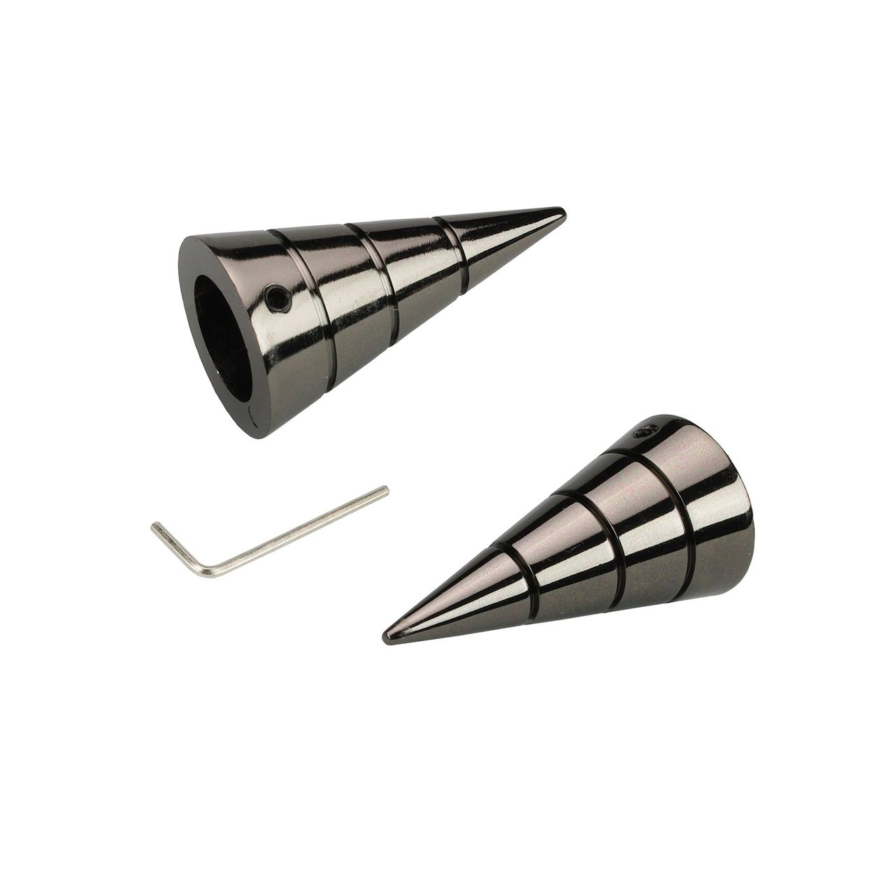 Bella Casa Endstück Endknopf für Stilstange Gardinenstange Profilrohr 16 mm Ø, Kegel, titan