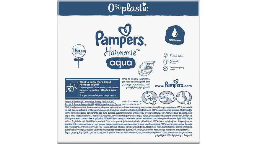 Pampers Feuchttücher Aqua 15X48 Stück