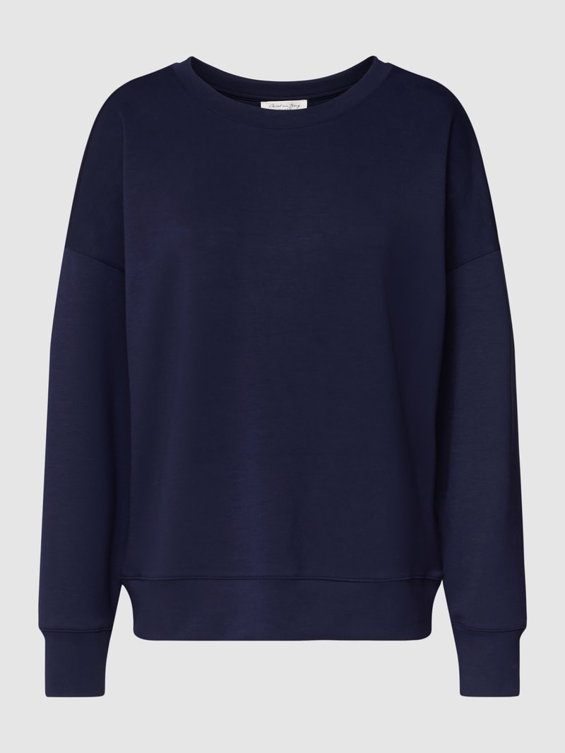 Sweatshirt mit Rundhalsausschnitt in dunkelblau