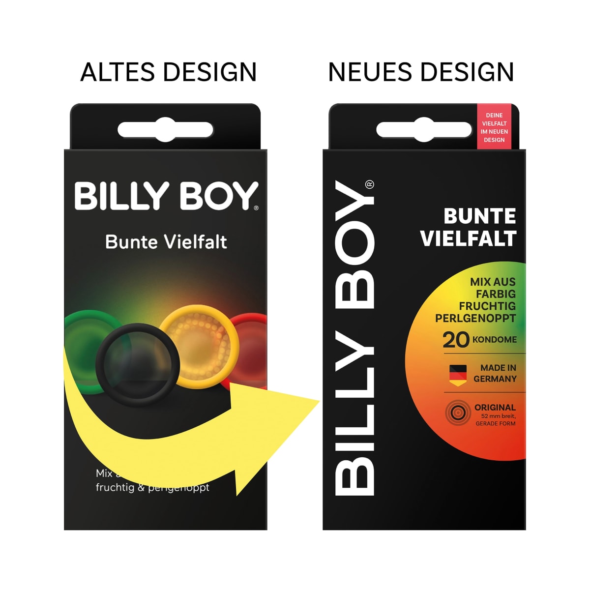 Kondome Bunte Vielfalt, Breite 52 mm, 20 St