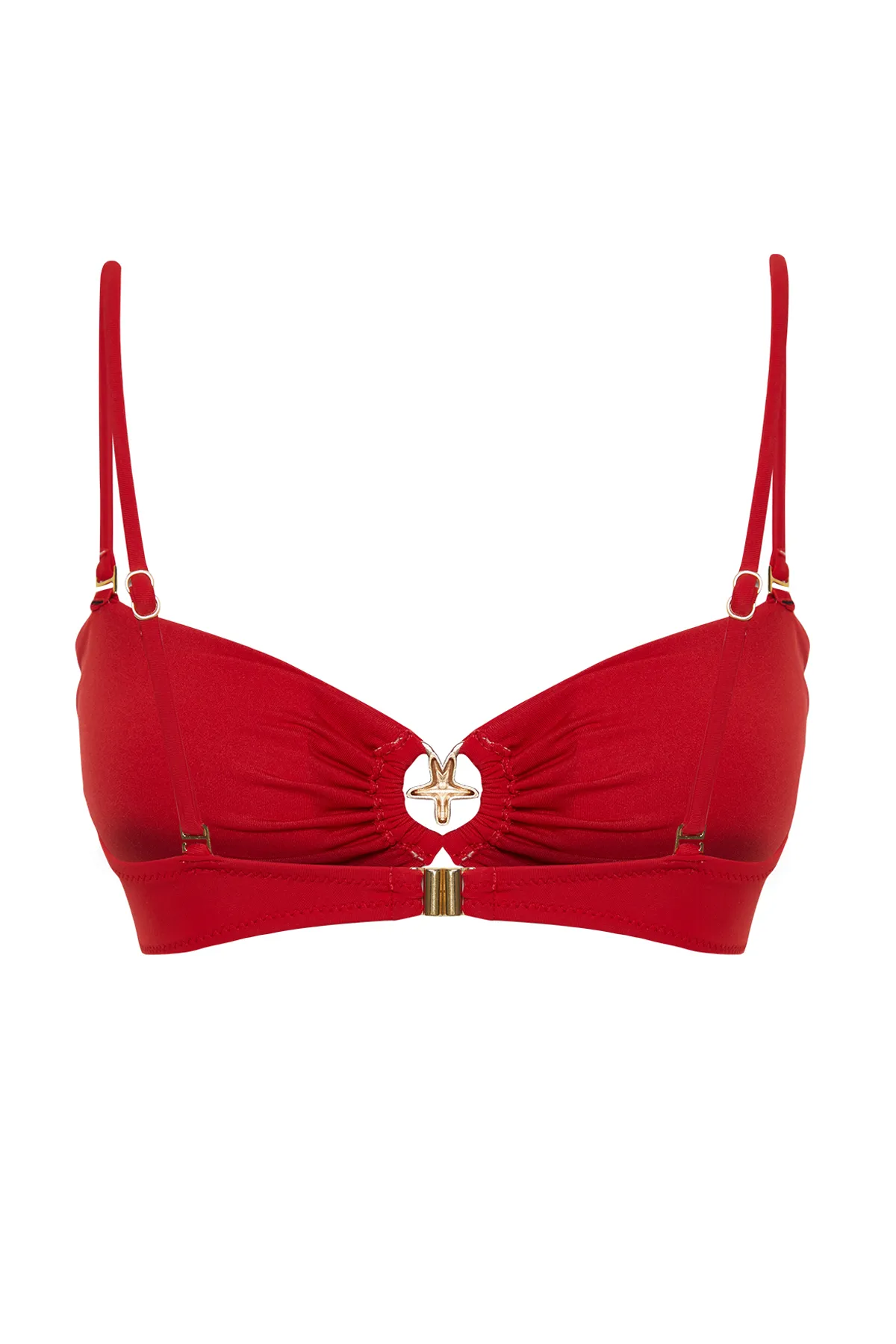 Trendyol Collection  Bikinioberteil mit rotem trägerlosem Zubehör TBESS24BU00150