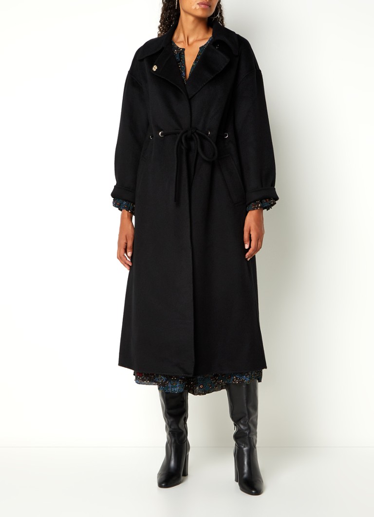 ba&sh Kate coat in wool blend with tie belt